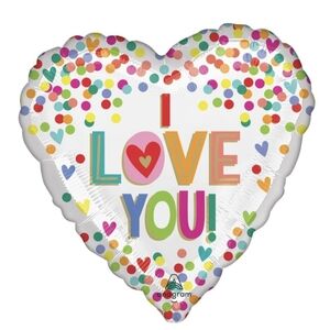 Ballons Set Of 5 "I LOVE YOU " Comes With Weights And Ribbon